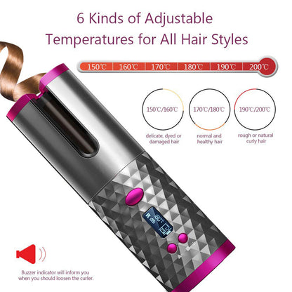 Portable Cordless Automatic Hair Curler Iron